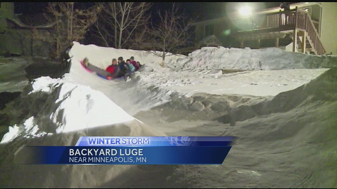 Awesome Dad Builds Giant Luge Track In Backyard!