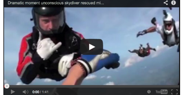 Unconscious Skydiver Rescued Mid Air