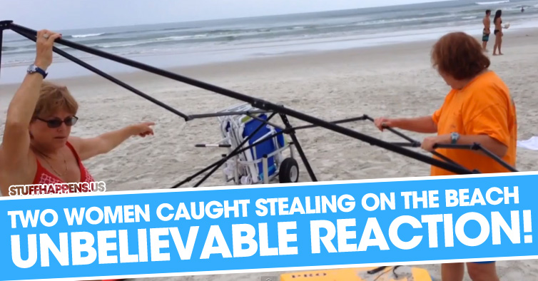 Two Women Caught Stealing From A Family On The Beach, You Won’t Believe Their Reaction!