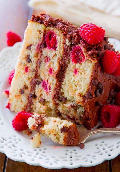 rasberry chocolate chip layer cake