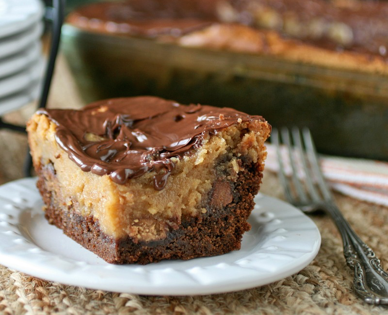 Chocolate Peanut Butter Cup Ooey Gooey Butter Cake