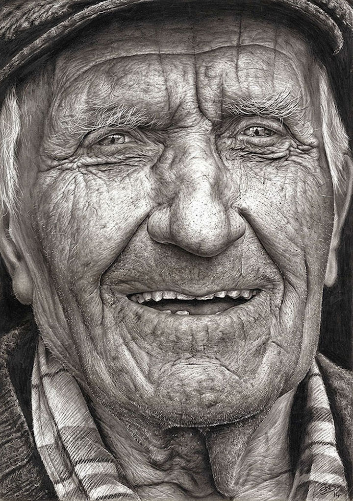 Shania McDonagh drawing of a fisherman, titled “Coleman.”