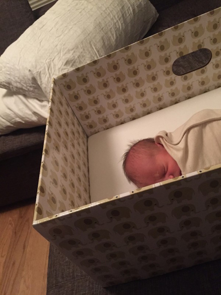 babies cardboard boxes