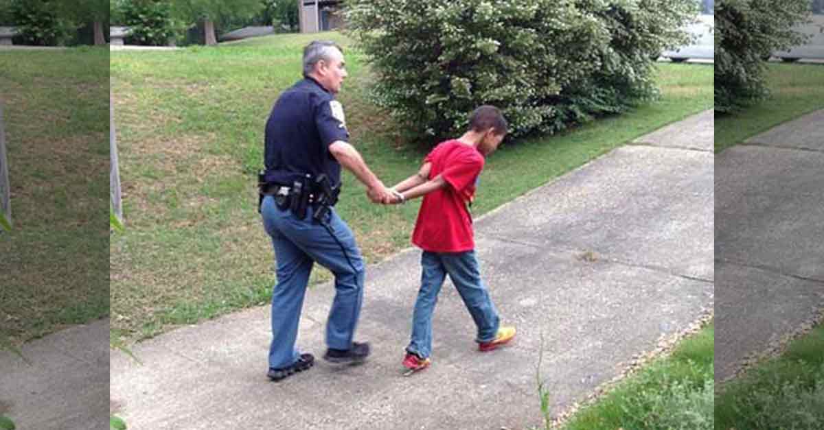mom stages arrest for son
