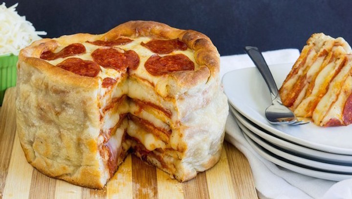 Stacked Pepperoni Pizza Cake