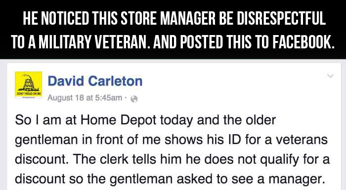 Store Manager Disrespecting A Veteran
